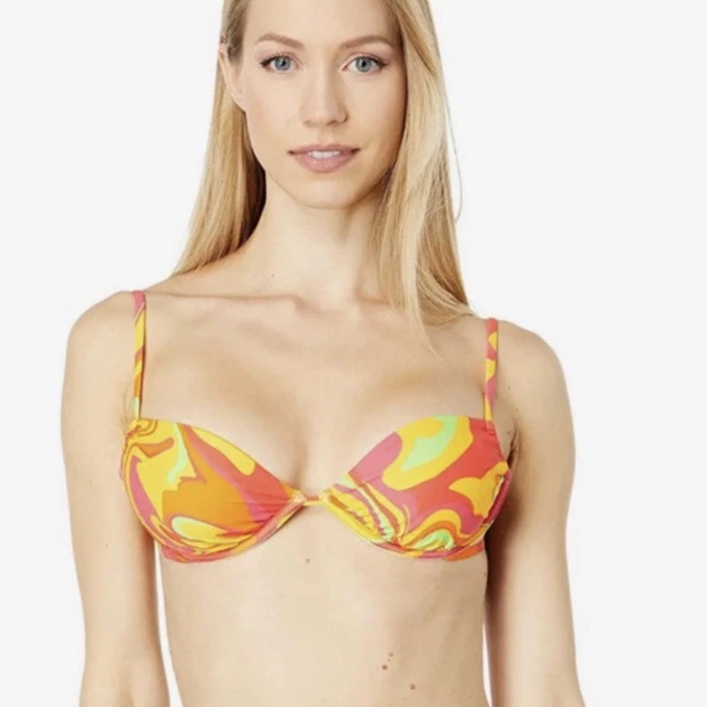 WeWoreWhat Ruched Underwire Bikini Top